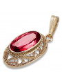 "Оригінальний рубіновий медальйон з рожевого золота 14 кара vpc014" Vintage