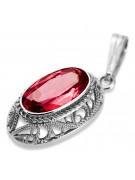 Soviet silver 925 pendant with ruby vpc014s Vintage