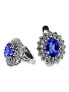 Luxury 14K White Gold and Sapphire Earrings for Sophisticated Style vec125w
