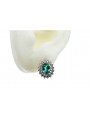 Elegant 14K White Gold Emerald Drop Earrings vec125w