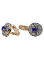 Vintage rose pink 14k 585 gold sapphire earrings vec161rw Vintage