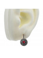 Boucles d'oreilles rubis classiques en or blanc 14 carats vec161w Vintage