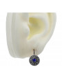 "Classic 14K White Gold Sapphire Earrings in Vintage Design vec161w" Vintage