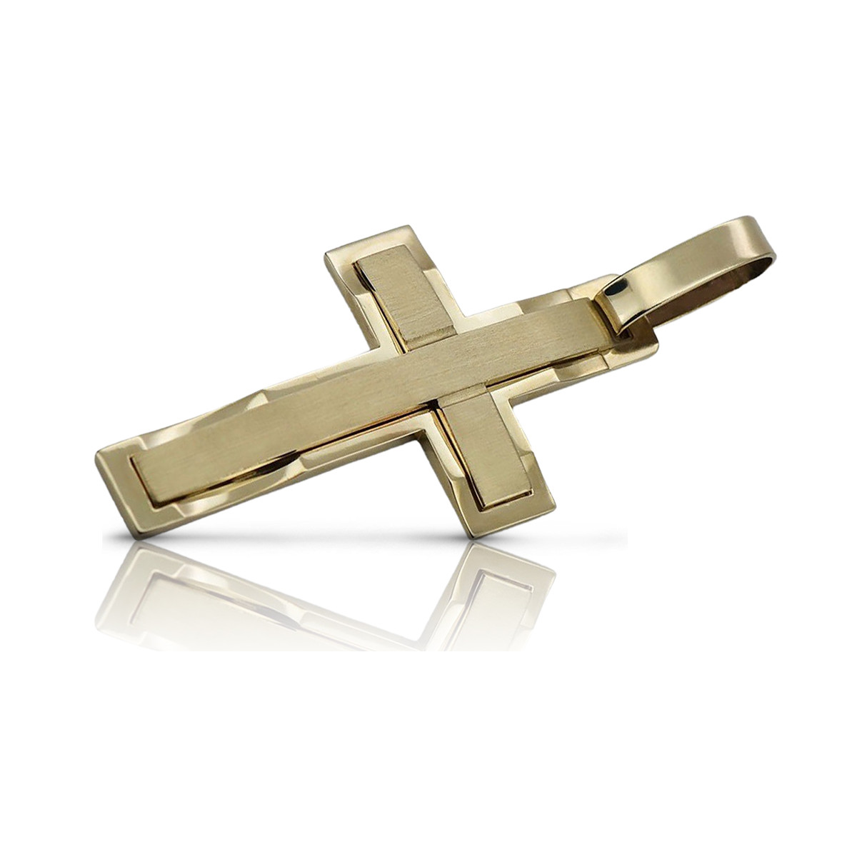 Croix catholique dorée ★ russiangold.com ★ Or 585 333 Petit prix