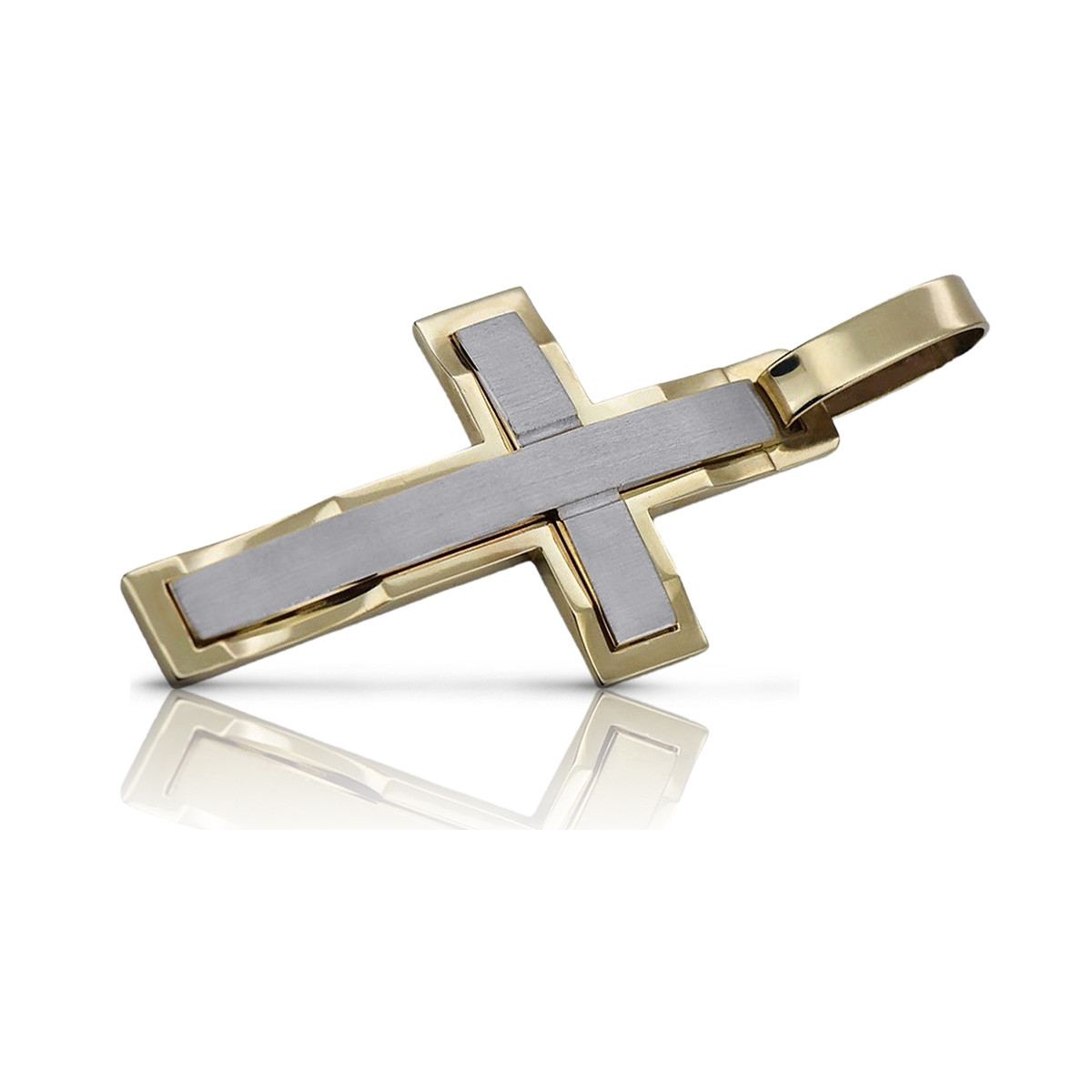 Cruz católica dorada ☆ russiangold.com ☆ 585 333 bajo