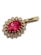 "Incroyable pendentif rubis d'origine en or rose 14 carats 585" Vintage