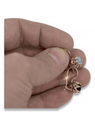Élégantes boucles d'oreilles vintage en zircon et or rose 14 carats d'origine vec062