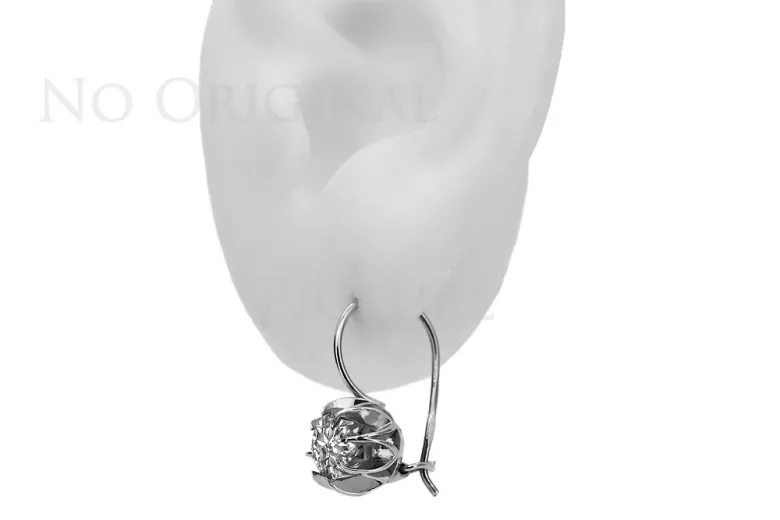 Élégantes boucles d'oreilles vintage en or rose 14 carats 585 vec062