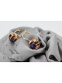 Élégantes boucles d'oreilles Alexandrite en or rose 14k 585 d'époque vec062