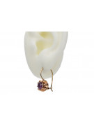 "Vintage-Inspired 14K 585 Rose Gold Amethyst Stud Earrings" vec062