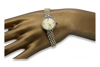 Ceas de dama din aur galben de 14k 585 Geneve Lady Gift lw101ydg