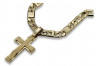 copy of Желтый 14-каратный золотой католический крест с элегантной цепочкой ctc096y&cc099y
