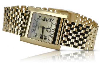 Reloj de pulsera italiano amarillo de oro de 14k para hombre Geneve mw009y&mbw008y