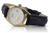 Жълт 14-каратов златен часовник в стил Rolex Lady Geneve с перлен циферблат lw020ydpr