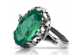 Vintage silver 925 Emerald ring vrc134s Vintage