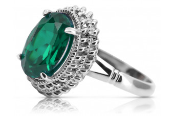 Vintage silver 925 Emerald ring vrc068s Vintage