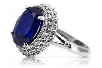 Vintage silver 925 Sapphire ring vrc068s Vintage