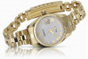 copy of Jaune 14k 585 or dame montre-bracelet Genève montre Rolex style lw020ydg&lbw009y