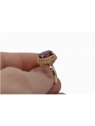 Autentyczny Rubinowy Pierścień Vintage z Różowego Złota 14k vrc068