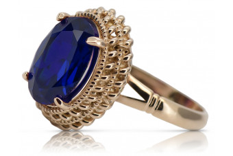 Exclusive 14K Rose Pink Gold Sapphire Ring - Vintage Original vrc068