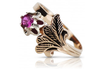Аметистен пръстен с винтидж дизайн, изработен от 14k розово злато vrc169