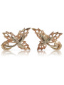 "Original Vintage 14K Rose Gold Maple Leaf Earrings Without Stones" ven177