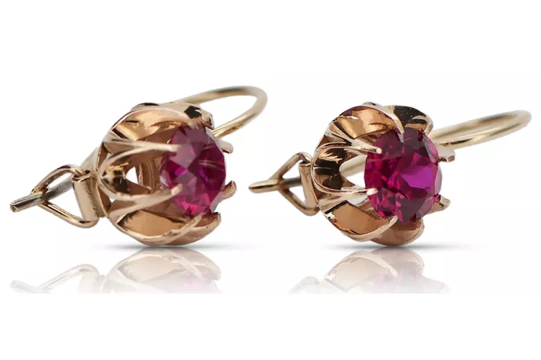 Vintage rose pink 14k 585 gold earrings vec062 alexandrite ruby emerald sapphire ... Vintage rose pink 14k 585 gold earrings vec062 alexandrite ruby emerald sapphire ...