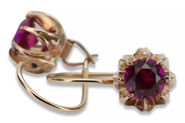 Vintage rose pink 14k 585 gold earrings vec062 alexandrite ruby emerald sapphire ... Vintage rose pink 14k 585 gold earrings vec062 alexandrite ruby emerald sapphire ...