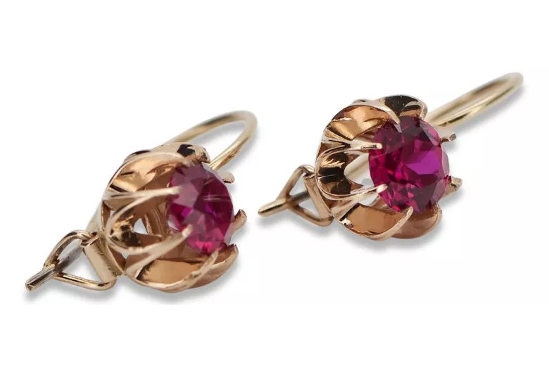 Vintage rose pink 14k 585 gold earrings vec062 alexandrite ruby emerald sapphire ... Vintage rose pink 14k 585 gold earrings vec062 alexandrite ruby emerald sapphire ...