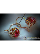 Vintage rose pink 14k 585 gold earrings vec062 alexandrite ruby emerald sapphire ...