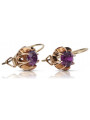 Vintage rose pink 14k 585 gold earrings vec062 alexandrite ruby emerald sapphire ...