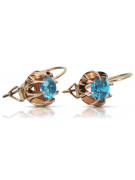 Vintage rose pink 14k 585 gold earrings vec062 alexandrite ruby emerald sapphire ...
