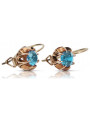 Vintage rose pink 14k 585 gold earrings vec062 alexandrite ruby emerald sapphire ...
