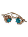 Vintage rose pink 14k 585 gold earrings vec062 alexandrite ruby emerald sapphire ...