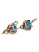 Vintage rose pink 14k 585 gold earrings vec062 alexandrite ruby emerald sapphire ...