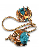 Vintage rose pink 14k 585 gold earrings vec062 alexandrite ruby emerald sapphire ...