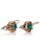Vintage rose pink 14k 585 gold earrings vec062 alexandrite ruby emerald sapphire ...