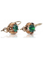 Vintage rose pink 14k 585 gold earrings vec062 alexandrite ruby emerald sapphire ...