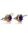 Vintage rose pink 14k 585 gold earrings vec062 alexandrite ruby emerald sapphire ...