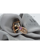 Vintage rose pink 14k 585 gold earrings vec067 alexandrite ruby emerald sapphire ...