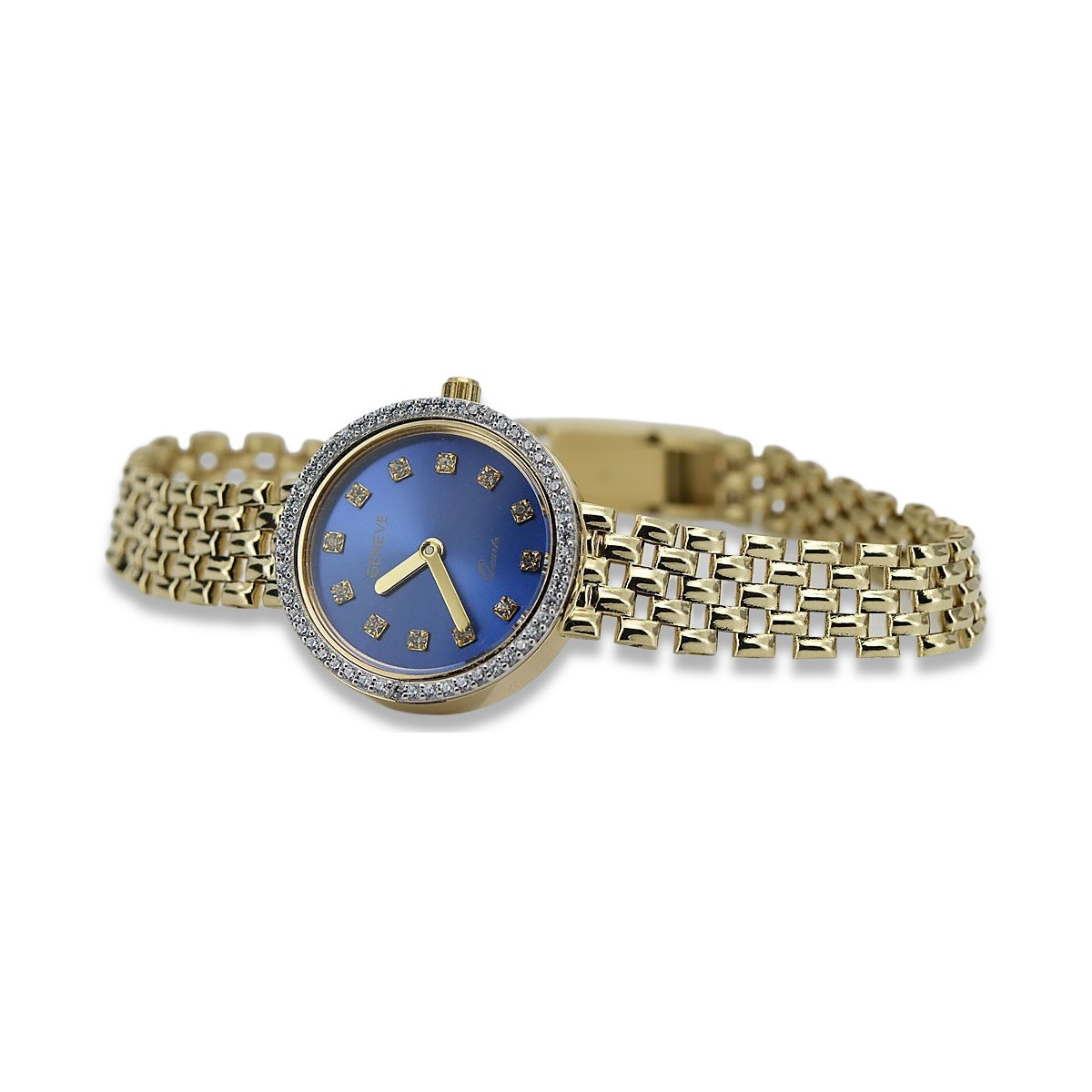 Prześliczny 14K 585 złoty damski zegarek Geneve lw101ydb
