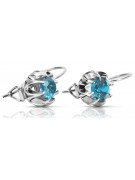 Vintage 925 Silver aquamarine earrings vec062s