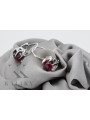 Vintage 925 Silver ruby earrings vec062s