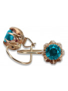 Vintage silver rose gold plated 925 aquamarine earrings vec062rp