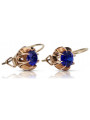 Vintage silver rose gold plated 925 sapphire earrings vec062rp