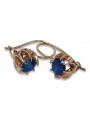 Vintage silver rose gold plated 925 sapphire earrings vec062rp