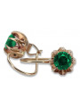 Vintage silver rose gold plated 925 emerald earrings vec062rp