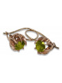 Vintage silver rose gold plated 925 peridot earrings vec062rp