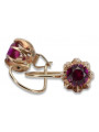Vintage silver rose gold plated 925 ruby earrings vec062rp