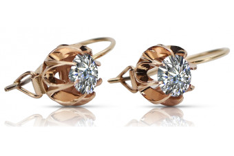 Vintage silver rose gold plated 925 zircon earrings vec062rp